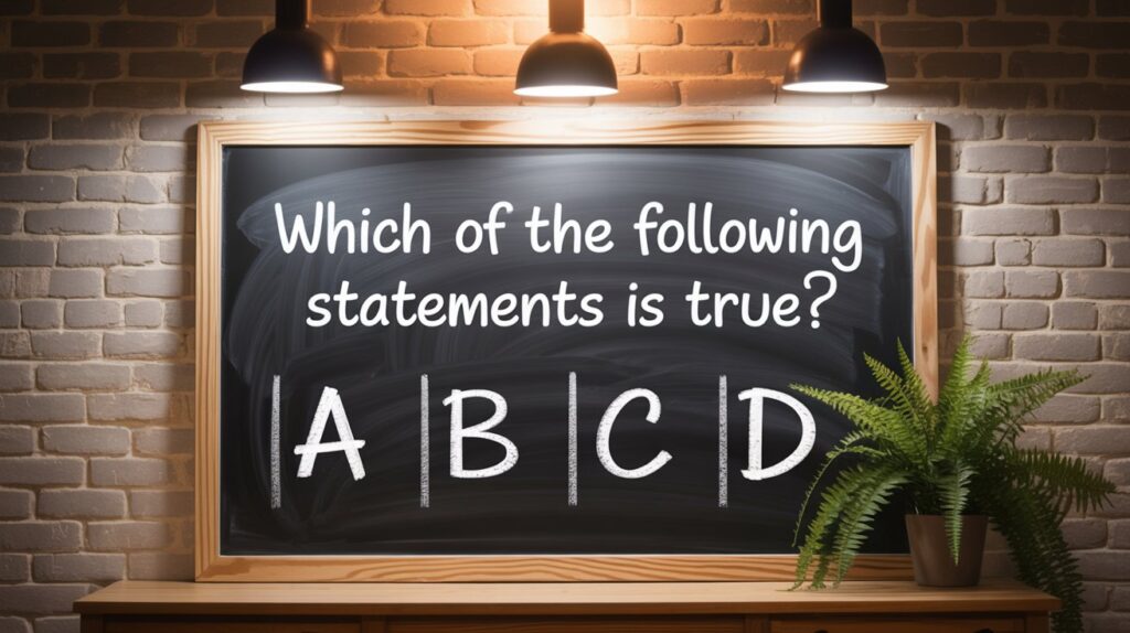 Which of the Following Statements Is True